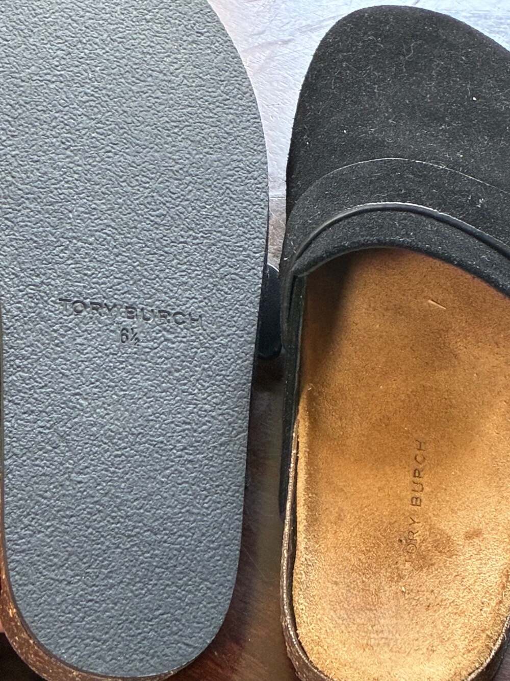 Tory Burch Mellow Black Suede Mules - Picture 4 of 4